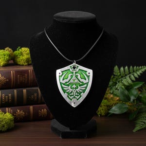 Light Green Shield Necklace