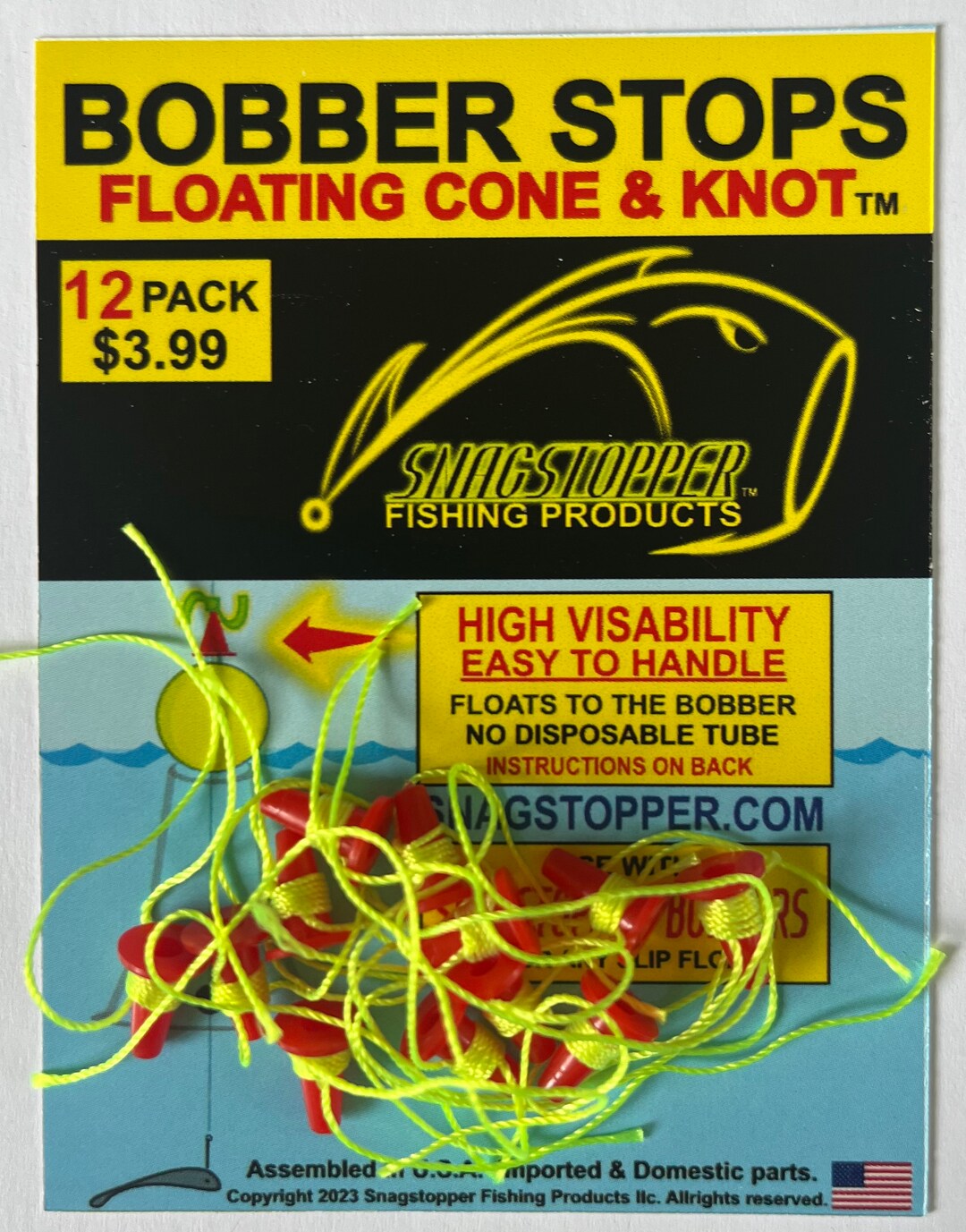 thumbnail image 2 of Arnold Looper Stop Knots – 12 Pack, Easiest Bobber Stop For Slip Floats, Freshwater Fishing 2 of 2