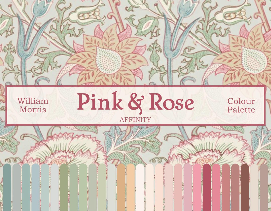 Pink and Rose Affinity Colour Palette. Color Swatches, Illustration ...
