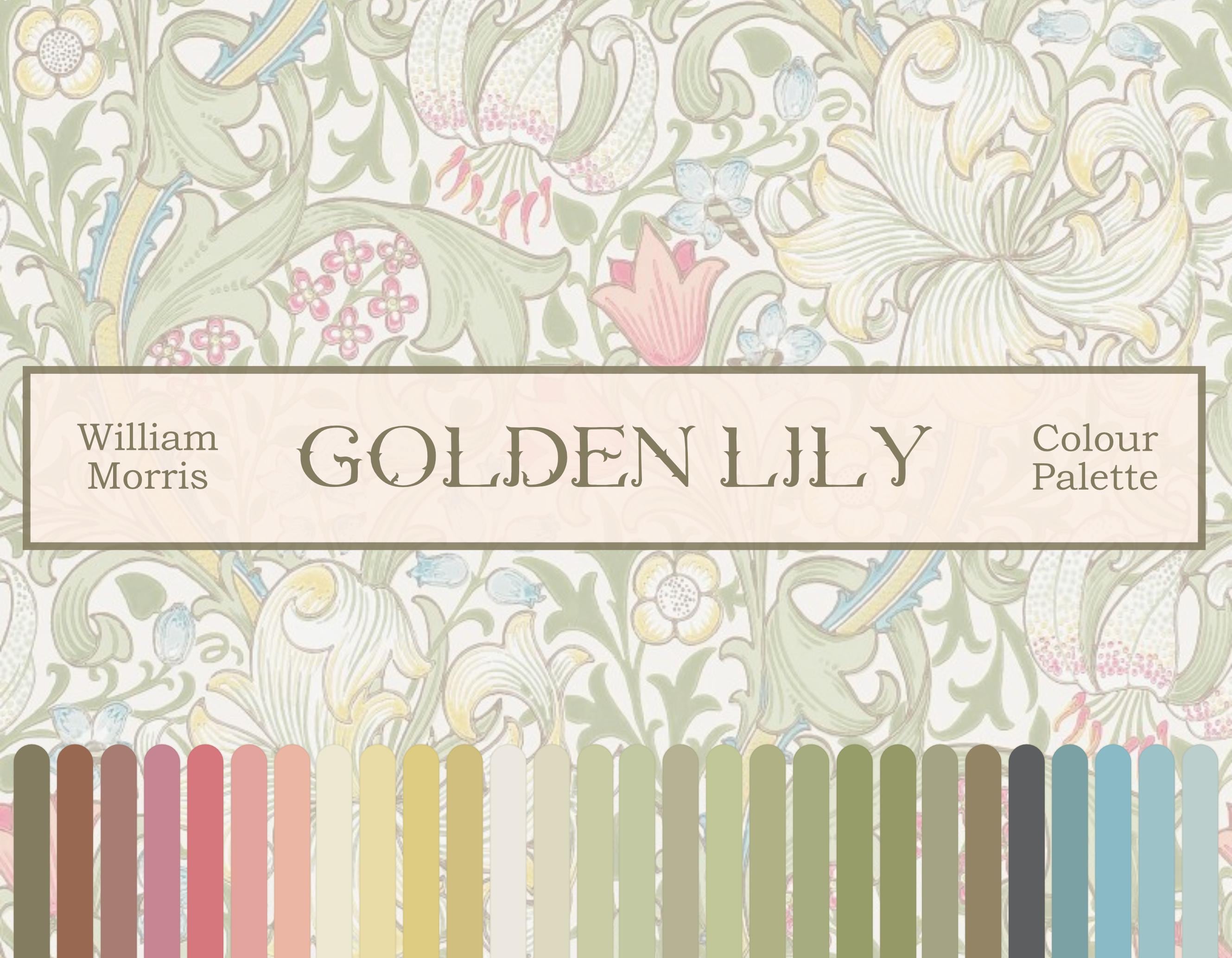 Golden Lily Procreateカラーパレット – ウィリアム・モリスに着想を得たiPadイラスト用スウォッチ