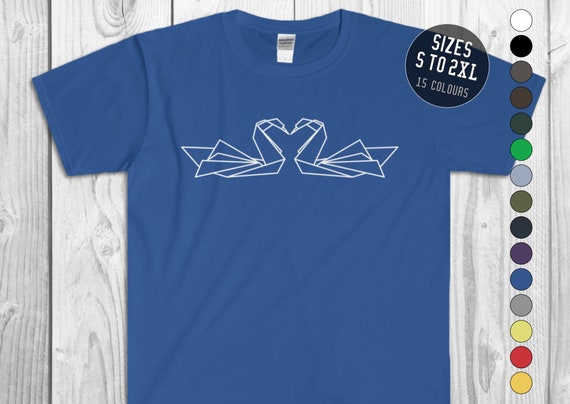 Origami Swans Unisex T Shirt Geometric Swans Modern Minimalist Etsy