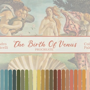 The Birth of Venus Procreate Colour Palette. Color Swatches, Illustration Supplies. Sandro  Botticelli Inspired