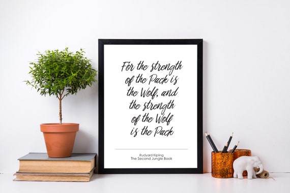Jungle Book Quote Wolf Pack Print Digital Download Classic Etsy