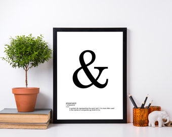 Typography Print Ampersand Punctuation Print Typographic Art Punctuation Wall Art Grammar Print Dictionary Art Printing Press Gift Idea
