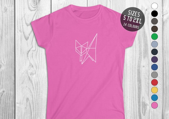 Origami Cat Fitted T Shirt Geometric Cat Modern Kitty Etsy