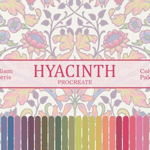 Palette di colori Hyacinth Procreate. Campioni di colori, forniture per illustrazioni.