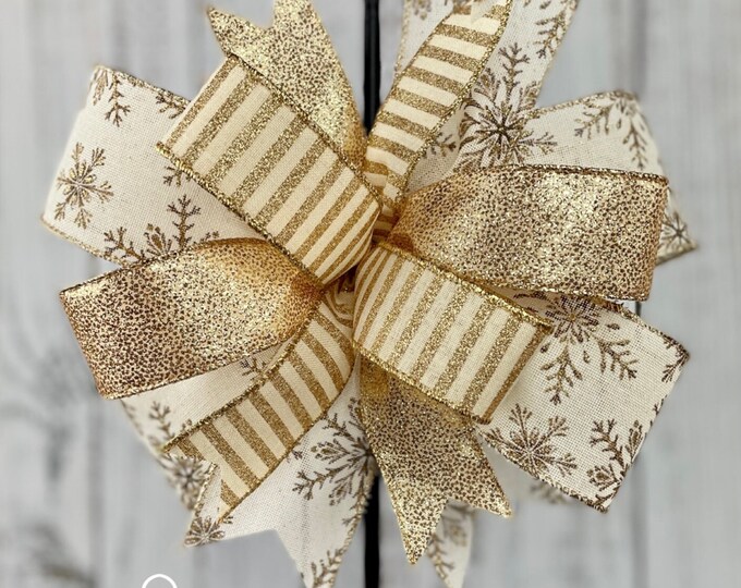 Rose Gold Christmas Wreath Bow, Pink Christmas Bow, Pink Christmas Tree