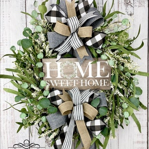 Farmhouse wreath, year round wreath, greenery wreath, farmhouse wall decor, neutral wall decor, neutral wreath, farmhouse living room