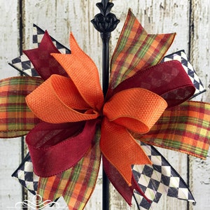 Fall wreath bow, fall wreath embellishment, Thanksgiving door decor, fall wedding decor, door hanger bow fall, fall pumpkin bow, lantern bow