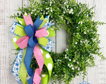 Spring wreath bow, summer wreath bow, bow for wreath, summer decor, birthday party decoration, bow for lantern, summer door hanger bow