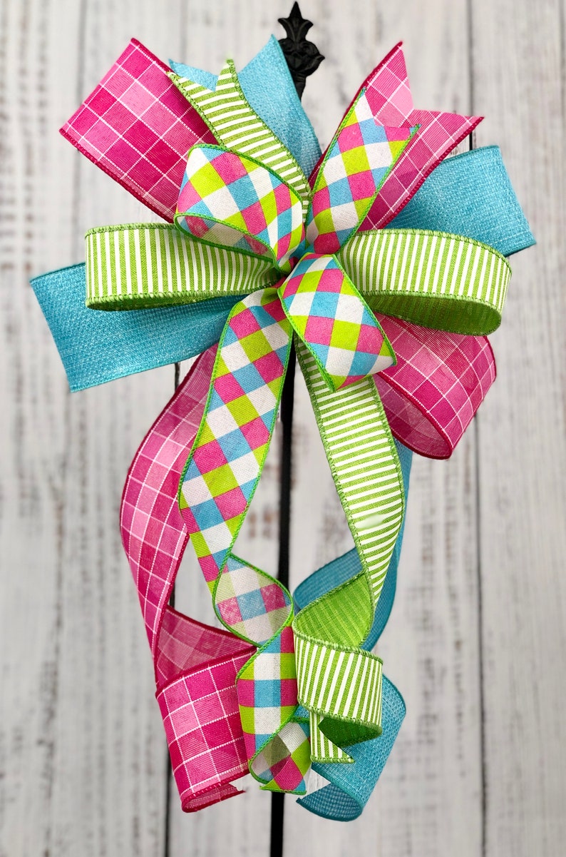Summer Wreath Bow Bow for Wreath Wreath Attachment Wreath Etsy