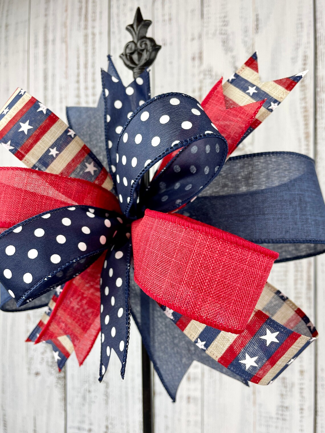 Patriotic bow 4th of July bow July 4th decoration Memorial Etsy