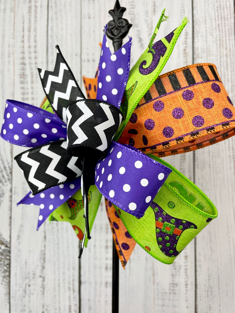 Halloween Bow Halloween Wreath Bow Wreath Embellishment Etsy