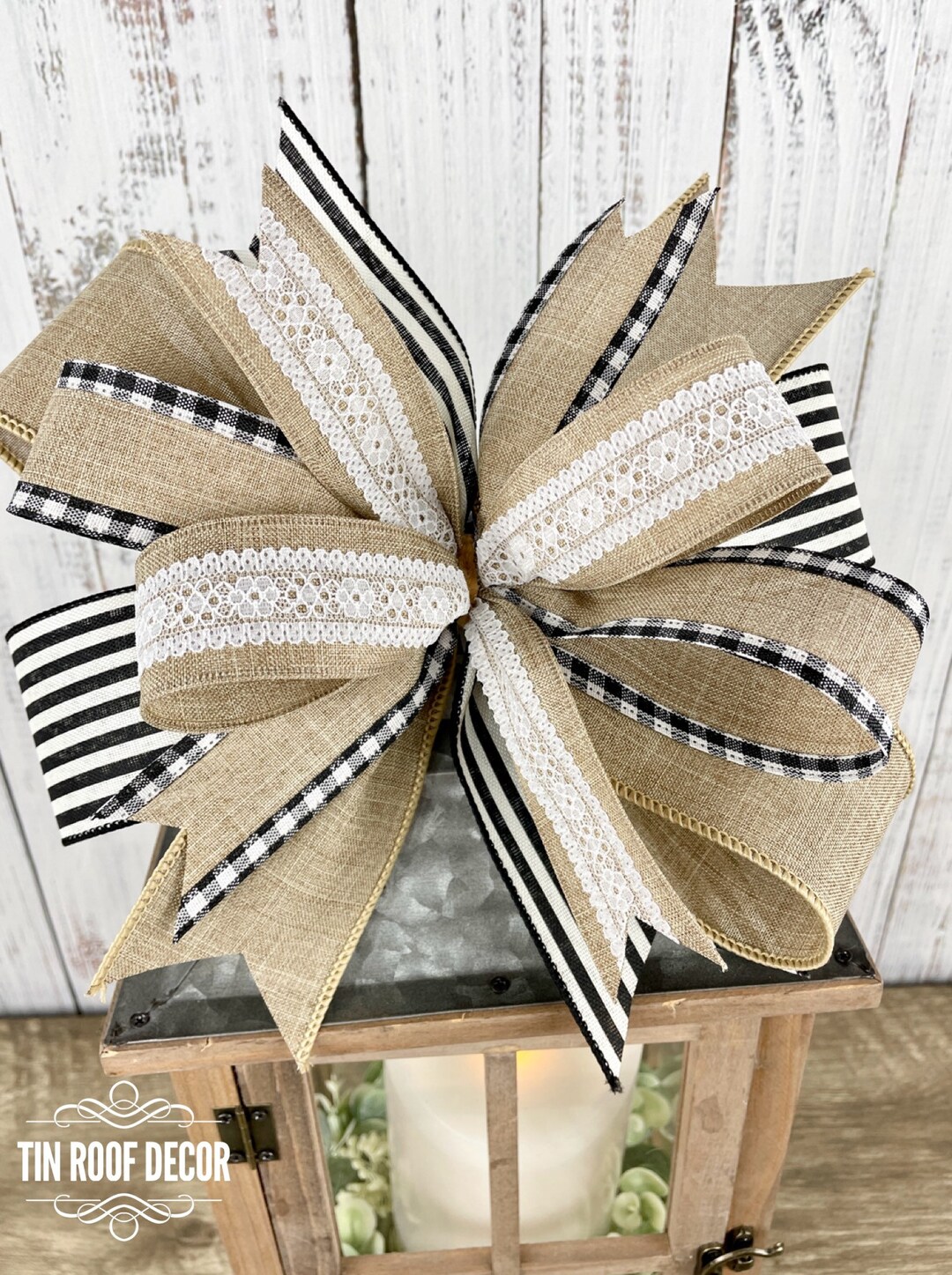 Everyday Wreath Bow, Farmhouse Wreath Bow, Bow for Wreath, Bow for