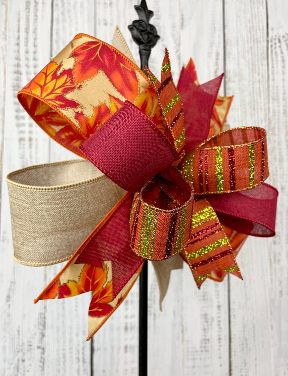 Lot of 3 Fall/Thanksgiving Wired Ribbon for Bows/Crafts 5 Yards Each Brand  New