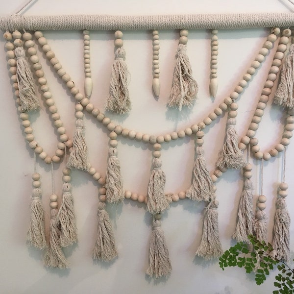 Wooden bead wall hanging