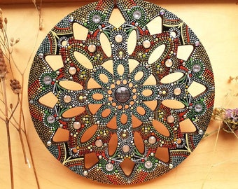 Mandala wall decoration made of wood