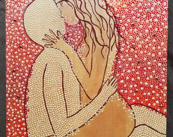 Dot Art Picture Made of Wood ~ Lovers