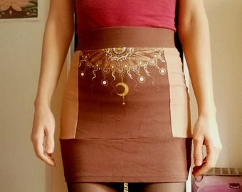 Hand painted mandala skirt