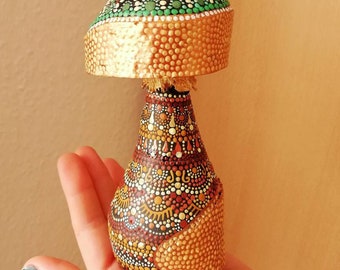 Hand painted wooden mushroom