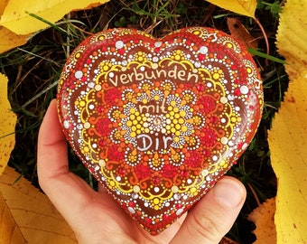 Hand painted mandala heart