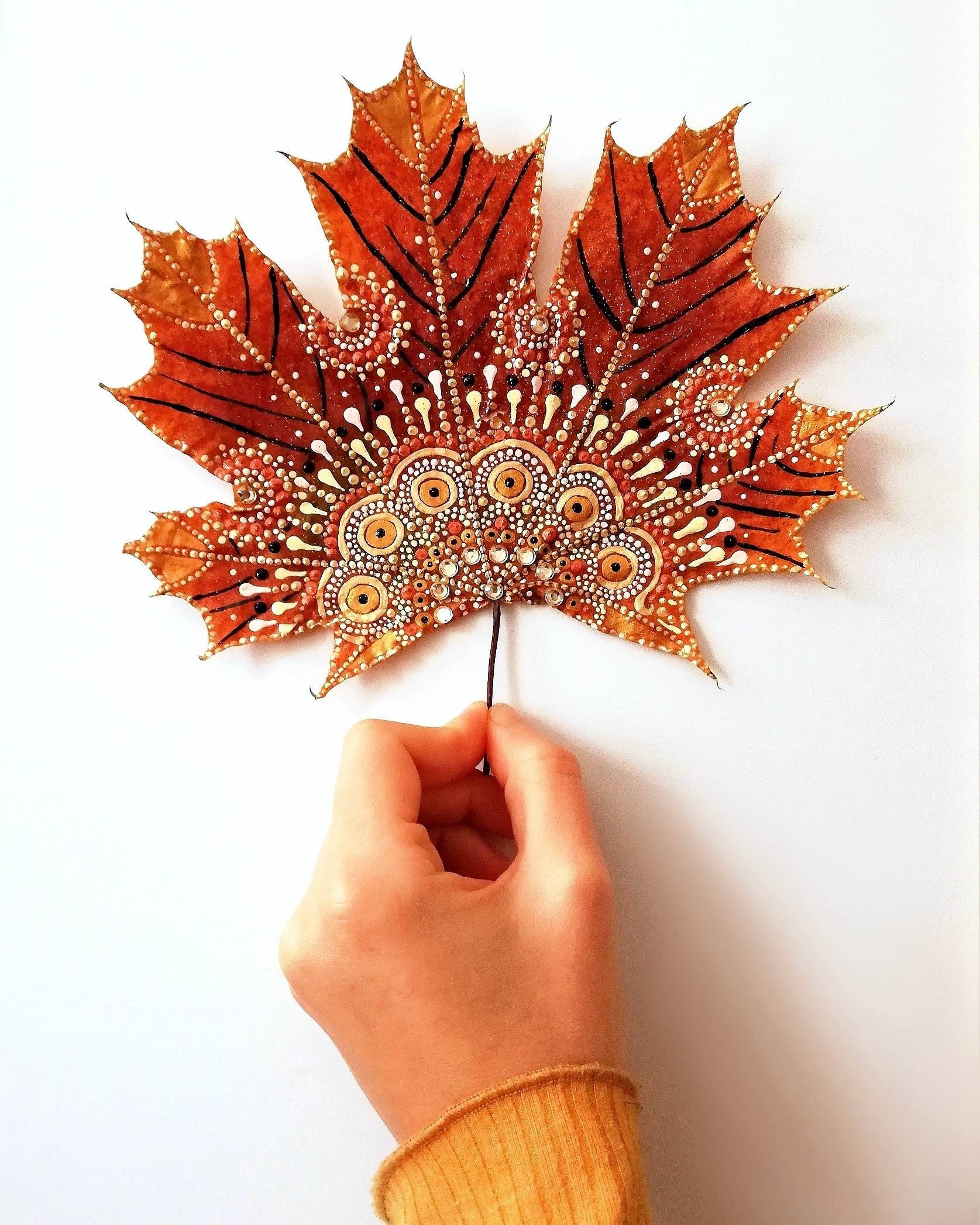 Postkarte Mandala Blatt | Etsy