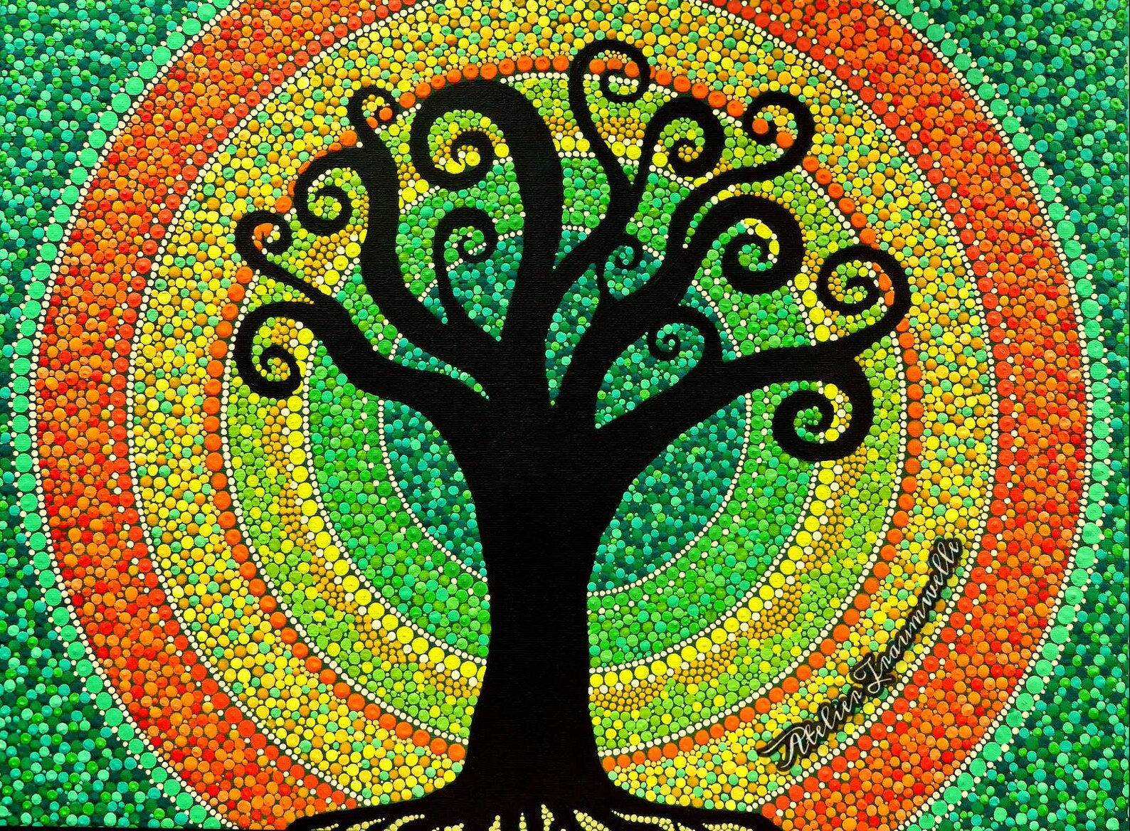 Dot Painting Canvas Tree of Life Etsy