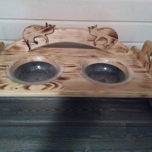 Cat feeding station Glass bowls Dog feeding station