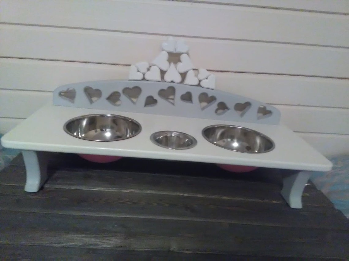 Cat Feeding Station Bowls Dog Feeding Station Etsy