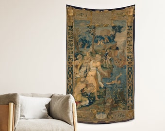 The Drowning Medieval wall tapestry | Cottagecore decor | Recycled fabric