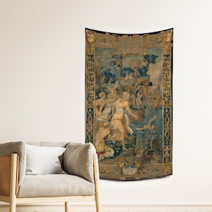 The Drowning Medieval wall tapestry | Cottagecore decor | Recycled fabric