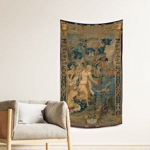 The Drowning Medieval wall tapestry | Cottagecore decor | Recycled fabric