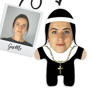 Custom prank gift doll | Personalized stuffed pillow with face photo | Christian Nun | Gift for friend