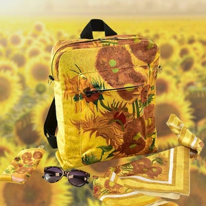 Van Goghs Sonnenblumen Handgemachter Rucksack | Kunstwerk Druck