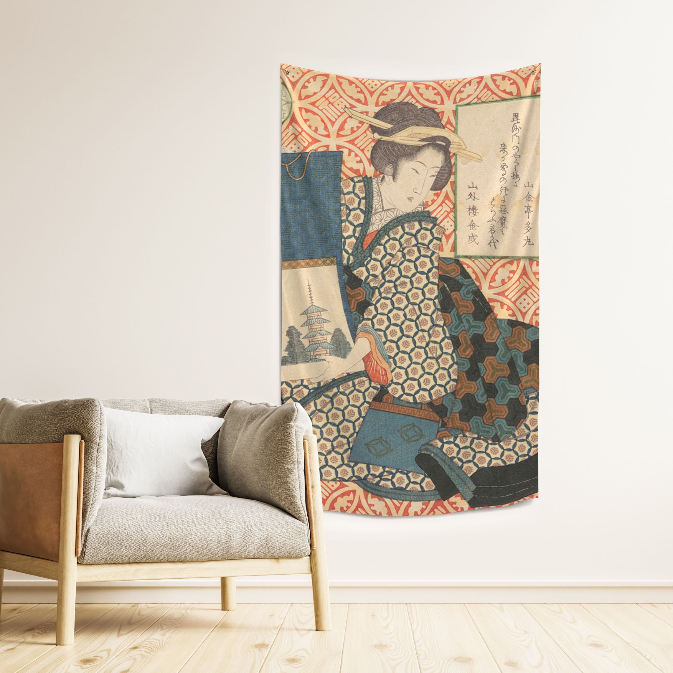 Japanese Fabric Wall Hanging Etsy