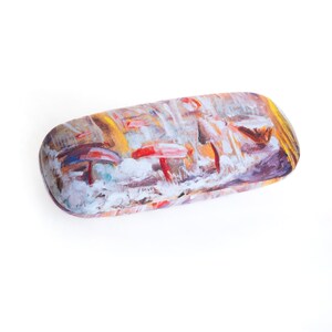 Estuche para gafas con diseño de bosque de setas / Estampado simbolista / M.K.Čiurlionis / Paño de microfibra de regalo en el interior / Accesorios artísticos únicos y decoración para el hogar