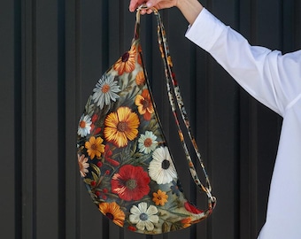 Borsa a tracolla hobo fiori autunnali / stile floreale / Accessori artistici e regali unici