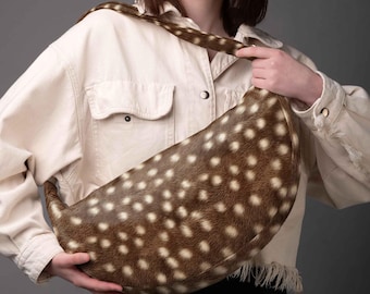 Crossbody Hobo Bag | Classy Style Purse | Deer Pattern | Fashion Accessories and Gifts | Summer Bag