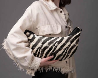 Crossbody Hobo Bag | Classy Style Purse | Zebra Pattern | Fashion Accessories and Gifts | Summer Bag
