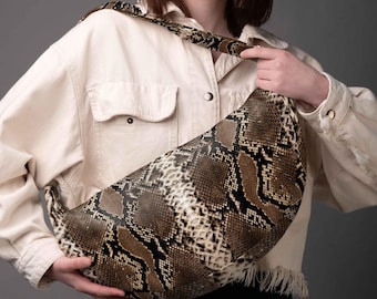 Crossbody Hobo Bag | Anakonda Pattern | Classy Style Print | Fashion Accessories and Gifts | Summer Bag