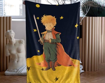 The little Prince dark color cuddle blanket for Kids | Ultra-thick soft fleece | Home decor gifts and ideas