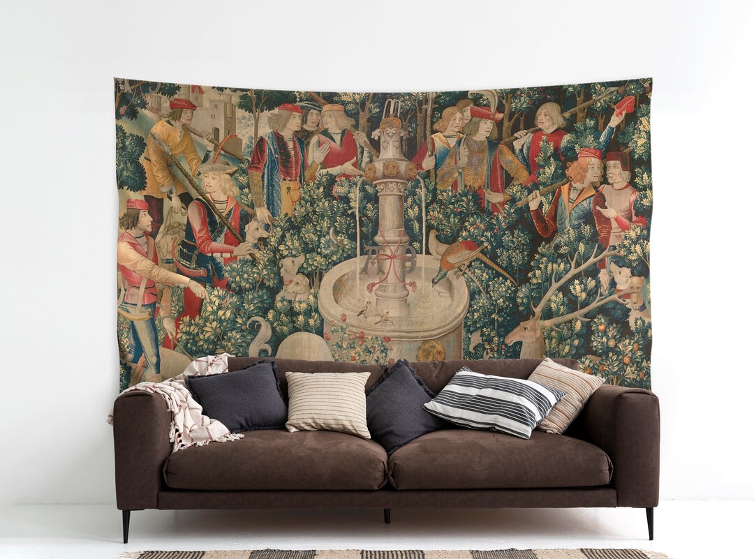 Arazzo da parete con unicorno medievale / Decorazione Cottagecore