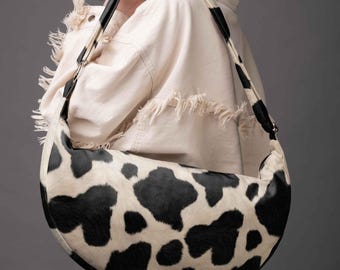Crossbody Hobo Bag | Cow Pattern | Classy Style Print | Fashion Accessories and Gifts | Summer Bag