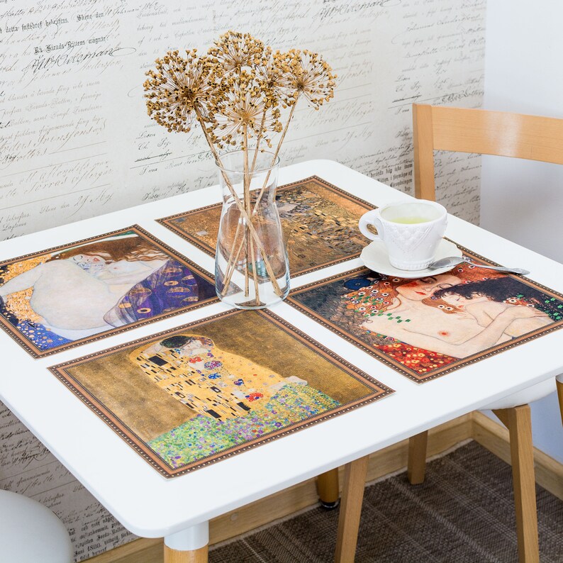 Gustav Klimt Table Placemat Set of 6 Famous Artworks Etsy