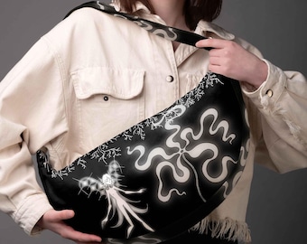 Crossbody Hobo Bag | Flustas Jower | Breakcore Digital Artist | Style Purse | Fairy | Fashion Accessories and Gifts | Shoulder Bag