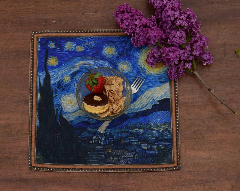 Vincent van Gogh placemats de tela placemat mesa conjunto 6 Etsy