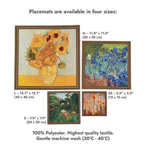 Gustav Klimt Table placemat set of 6 famous artworks | Cottagecore decor image 2