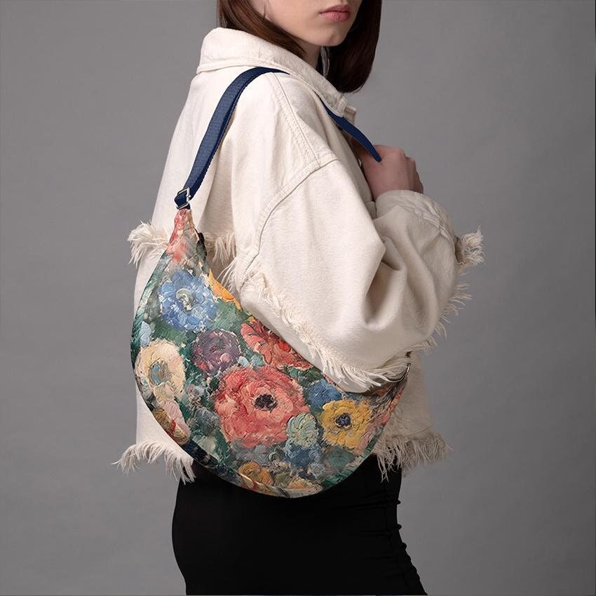 Crossbody Hobo Bag Claude Monet Floral Style Unique Art Accessories and Gifts Etsy Ireland