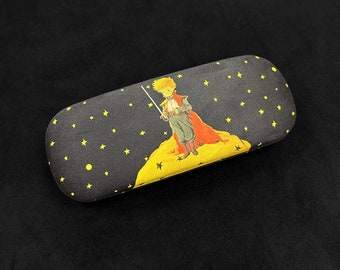 Black Glasses case | The little prince | Soft to touch | Microfiber cloth gift inside | Unique art accessories and home decor