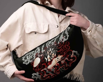 Crossbody Hobo Bag | Flustas Jower | Breakcore Digital Artist | Style Purse | Body of water | Fashion Accessories and Gifts | Shoulder Bag